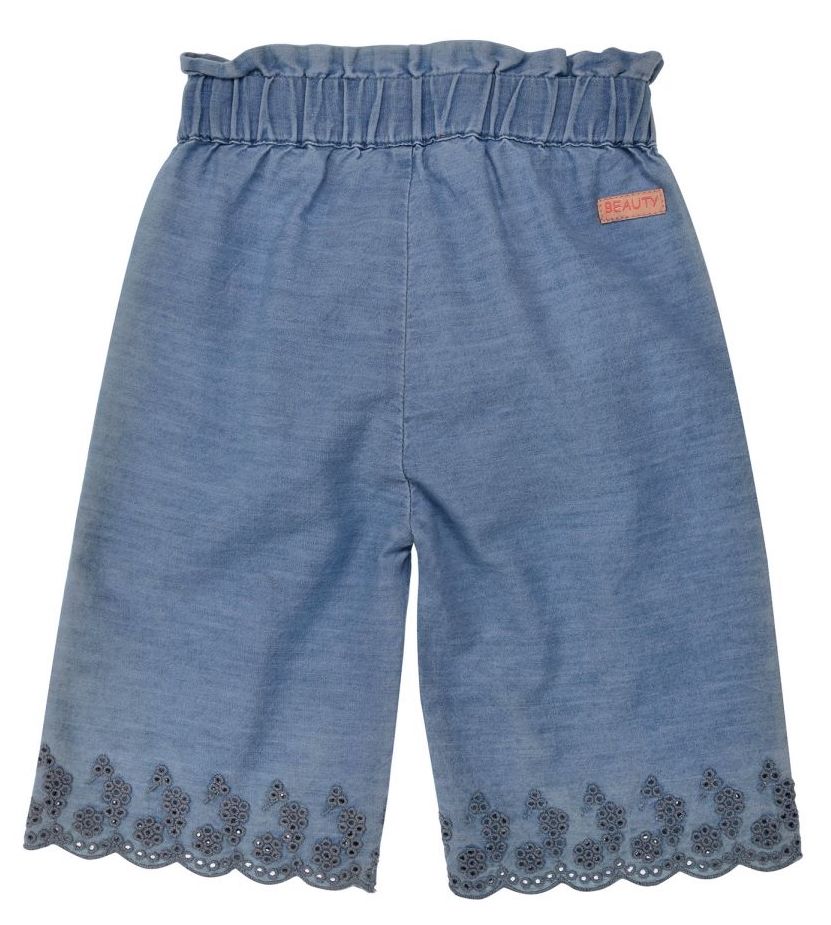 Bondi Capri Hose Chambray Jeanslook mit Lochstickerei