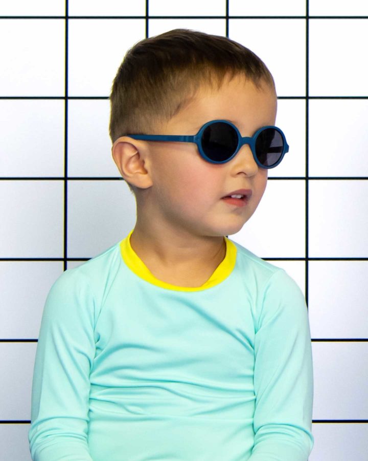 KiETLA Kleinkind Sonnenbrille ROZZ (UV-Schutz 3) mit Denim Blau Rahmen