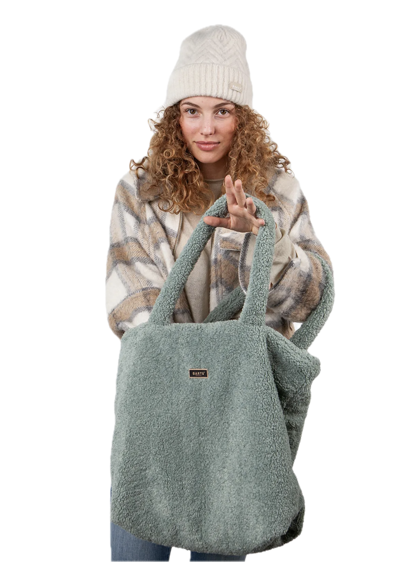 Barts Bugbane Teddy Shopper Tasche in Pistazie Grün - One Size