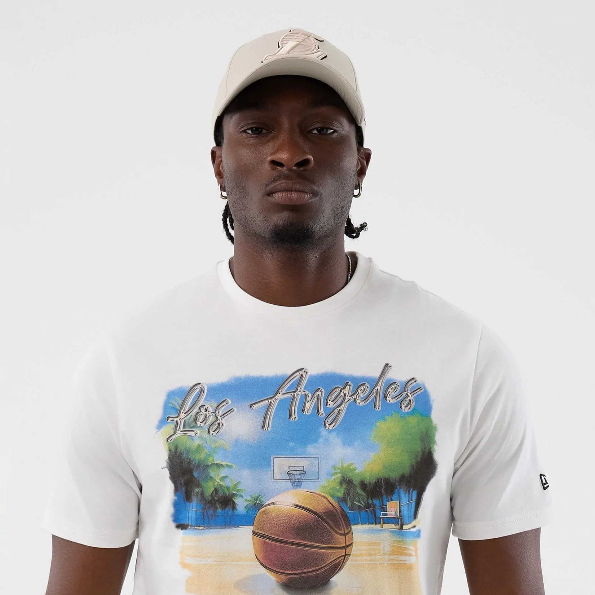 New Era T-Shirt in weiß - NBA Beach Graphic LA Lakers - Basektball