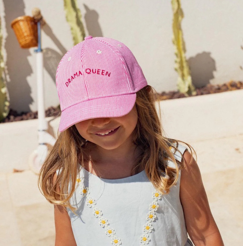 Chamaye Cap für Damen und Kind - Pink Gestreift - DRAMA QUEEN