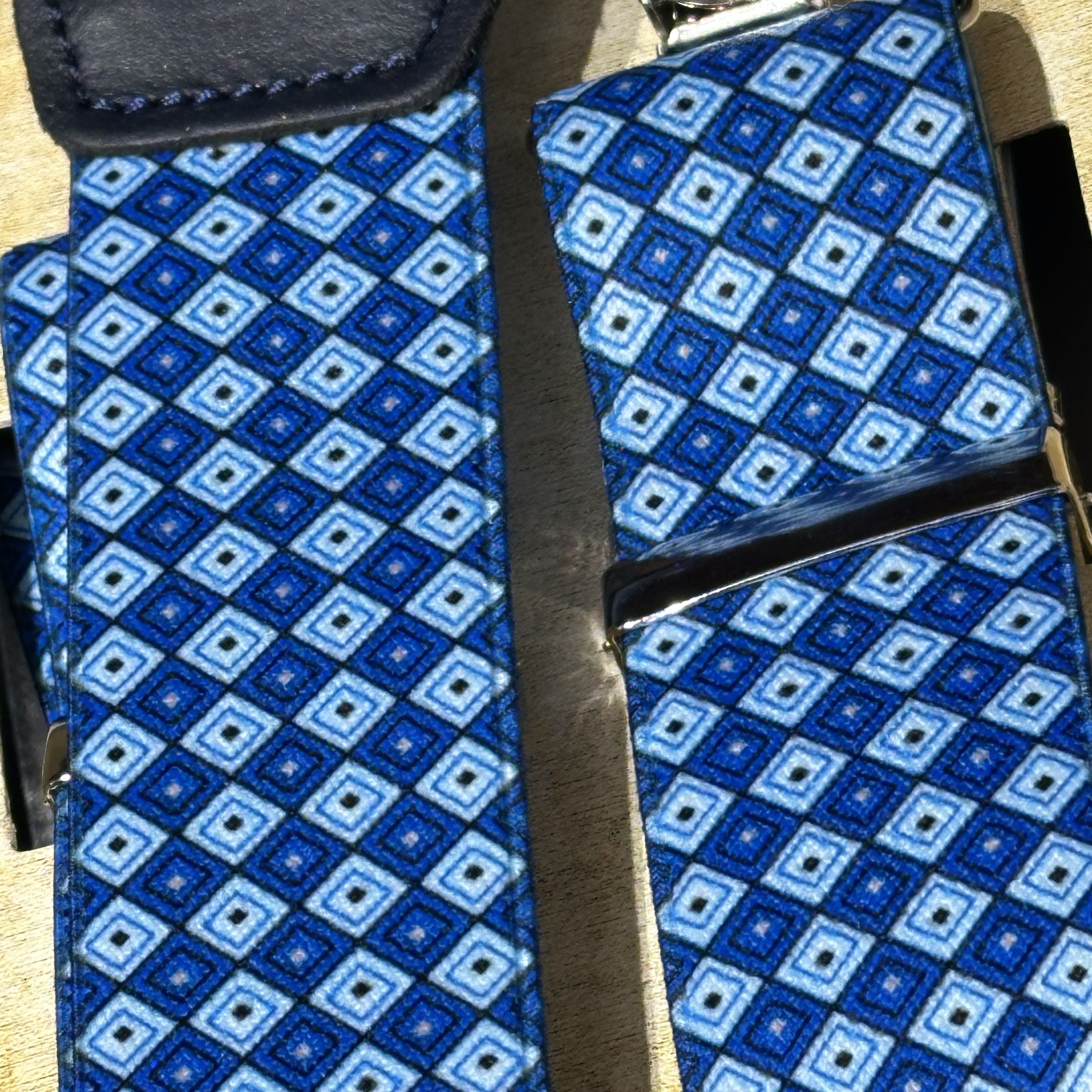 Acosta Herren Hosenträger/Suspenders - Royal Blau gemustert