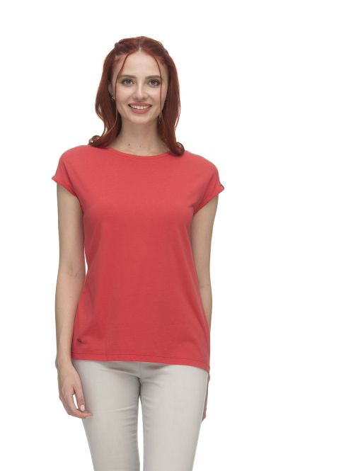 10_2311100074000 Ragwear Diona Kuarzarm Baumwolle Modal Shirt tin Rot - SALE