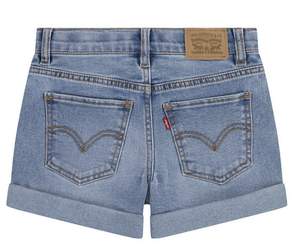 Levi's Girlfriend Jeans Short mit Roll-Up Bein - Medium Blau Denim Levi's Girlfriend Jeans Short mit Roll-Up Bein - Medium Blau Denim