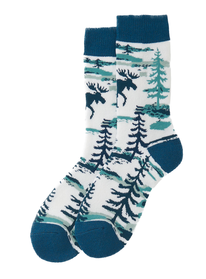 Little Blue House Cozy Socks Herrensocken Grün Roaming Moose - Elch Little Blue House Cozy Socks Herrensocken Grün Roaming Moose - Elch