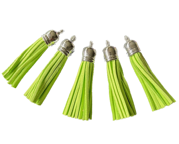 Wowzers Bastelbedarf Kunstleder Wildleder Quasten - 5 Stück - Limetten Grün Wowzers Bastelbedarf Kunstleder Wildleder Quasten - 5 Stück - Limetten Grün