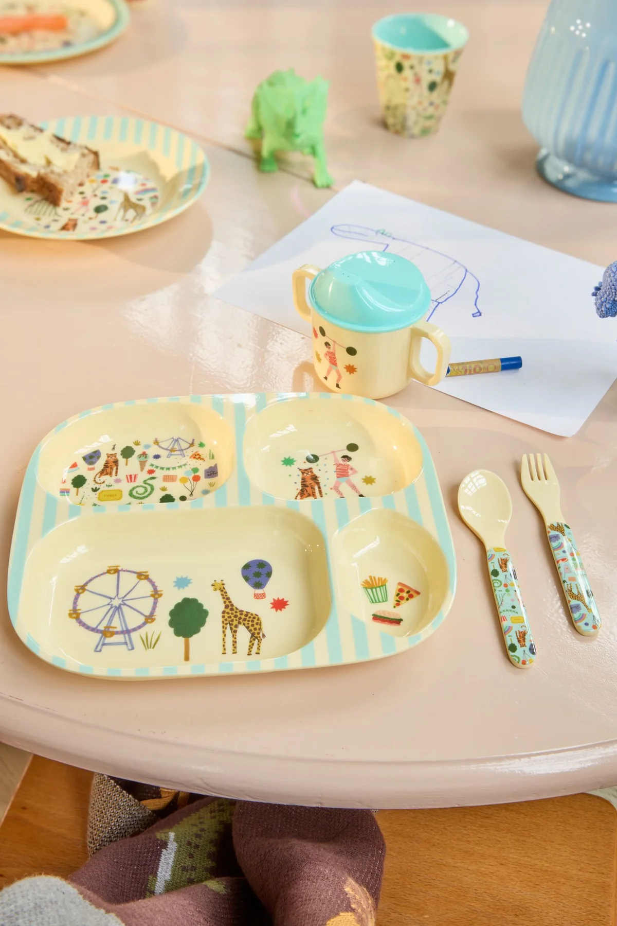 RICE Kinderbesteck Babylöffel und -gabel - MINT BLAU - Fun Fair Print RICE Kinderbesteck Babylöffel und -gabel - MINT BLAU - Fun Fair Print