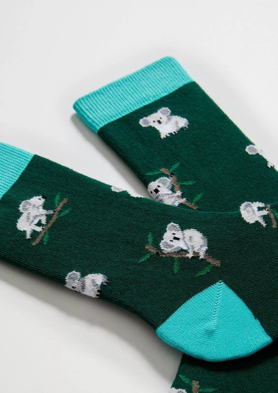 besocks Kindersocken aus Bio-Baumwolle in Grün - Koalas