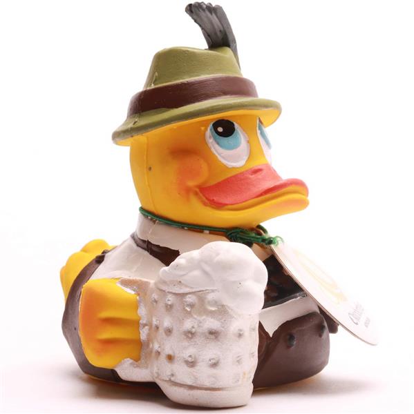 Lanco Lederhosen Ludwig Duck - Naturkautschuk Badeente - Bayer Oktoberfest Edition - In Geschenkbox