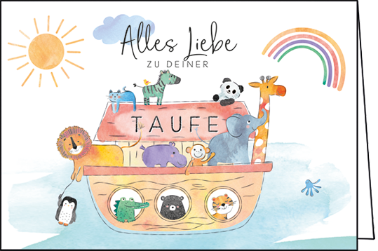 Edition Gollong Grußkarte - Alles Liebe zu Deiner Taufe - Arche Noah 