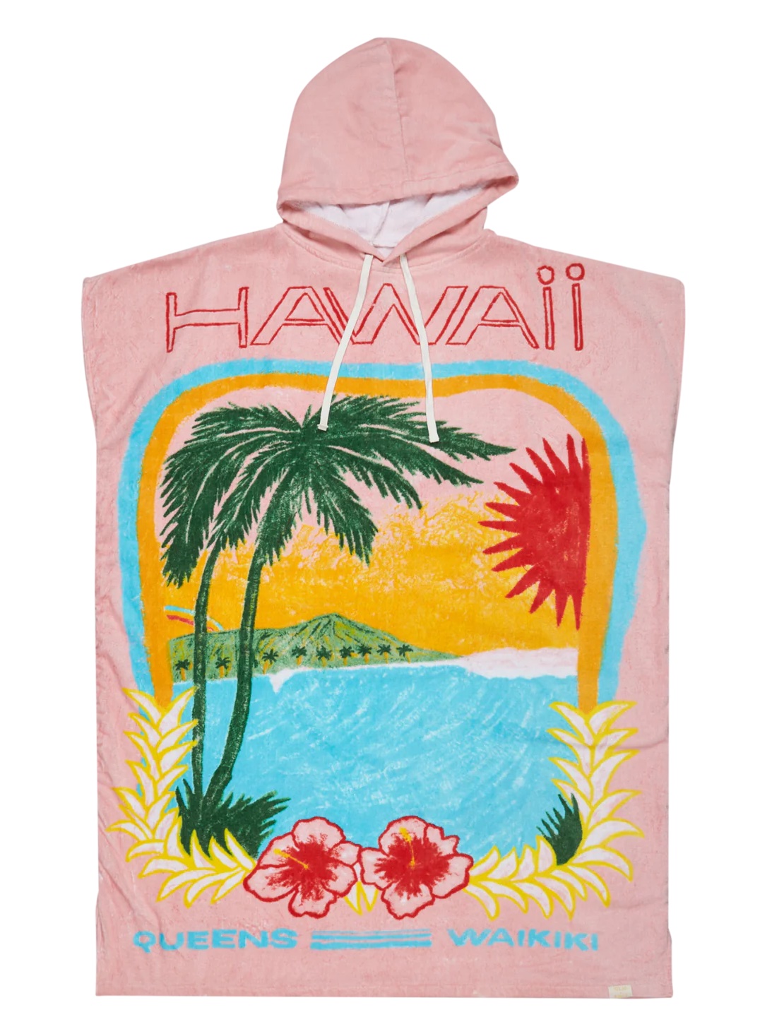 Roxy Atlas Poncho-Handtuch mit Kapuze in Rosa - Hawaii Roxy Atlas Poncho-Handtuch mit Kapuze in Rosa - Hawaii