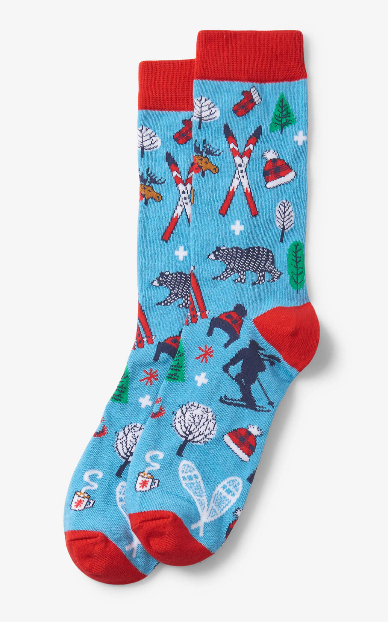 SOAVISM001 Little Blue House Herren Socken in Blau - Vintage Ski