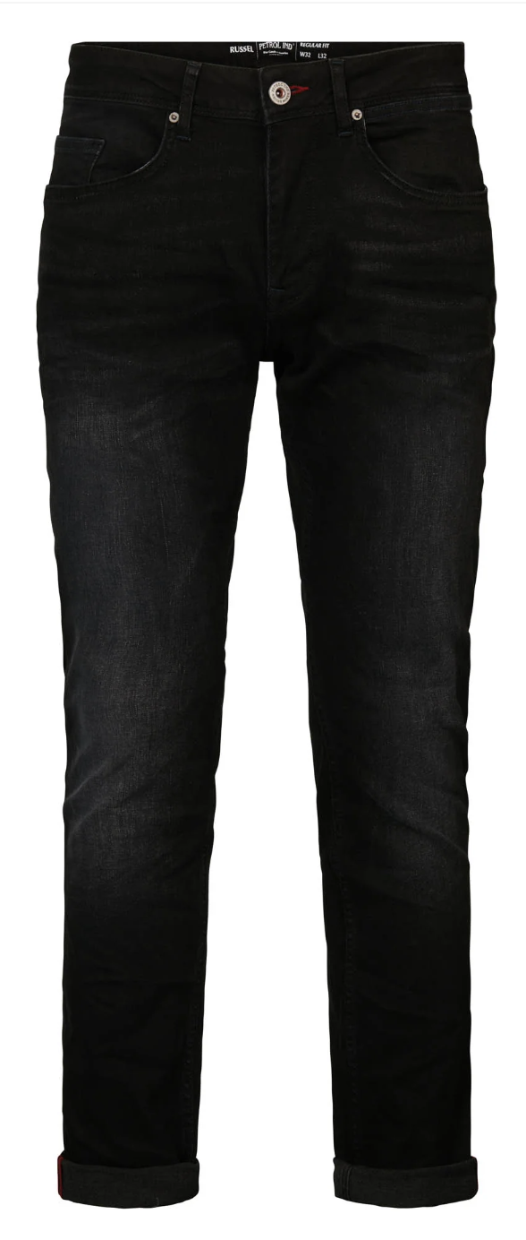 Petrol Industries Herren Jeans Russel Regular Tapered Fit in Black Stone Petrol Industries Herren Jeans Russel Regular Tapered Fit in Black Stone