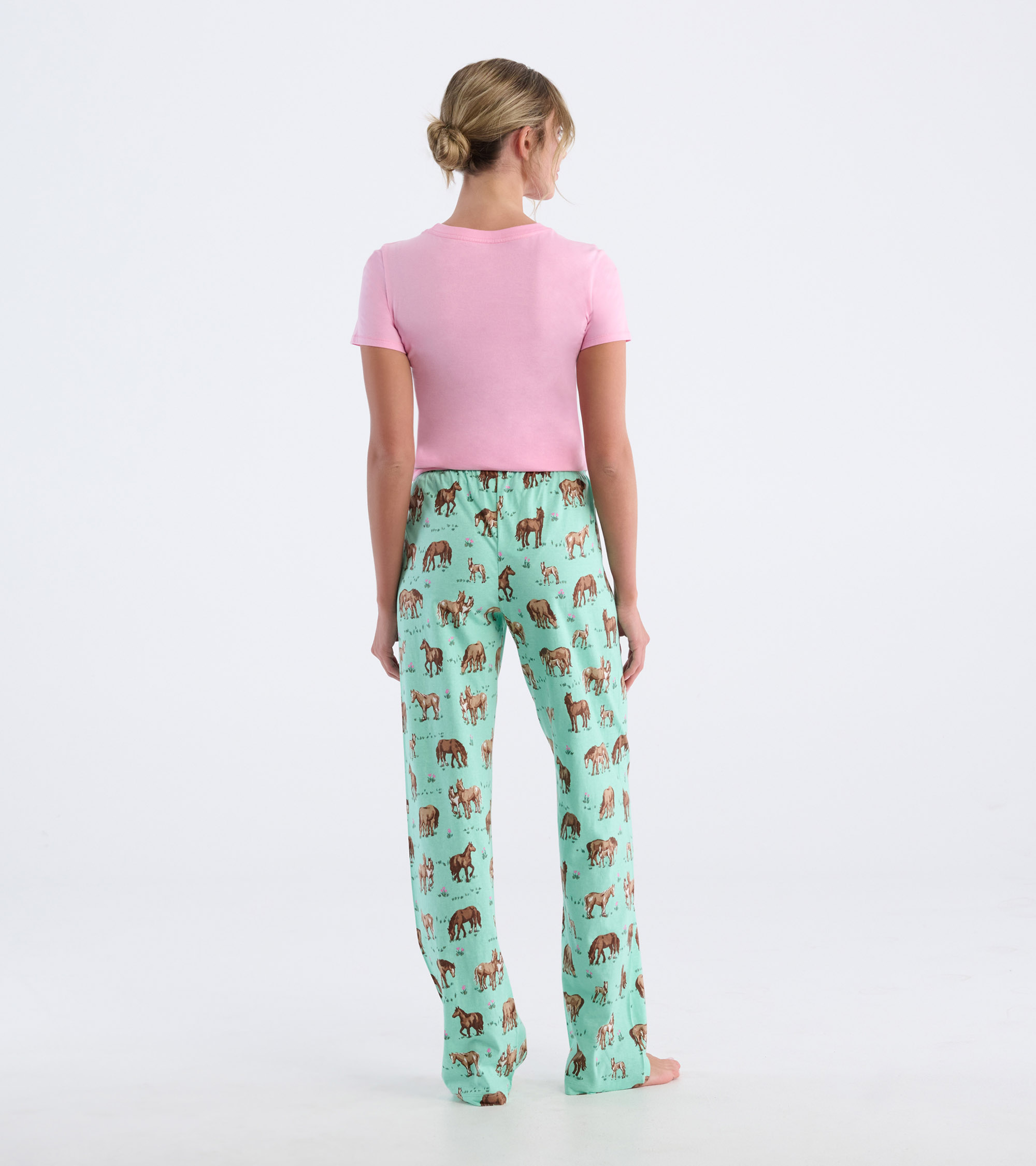 Little Blue House Damen Pyjama Hose in Grün - Western Horses - Pferde Little Blue House Damen Pyjama Hose in Grün - Western Horses - Pferde