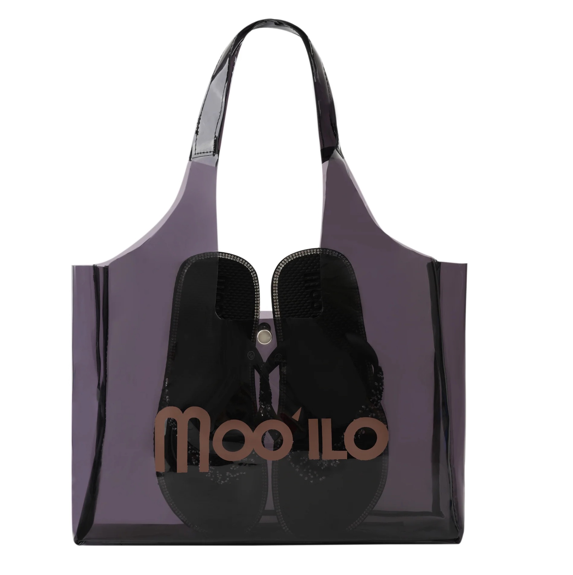 Moo' Ilo Damen Flip Flops Anna Schwarz mit Glitzersteine + Schwarze Jelly Tasche Moo' Ilo Damen Flip Flops Anna Schwarz mit Glitzersteine + Schwarze Jelly Tasche