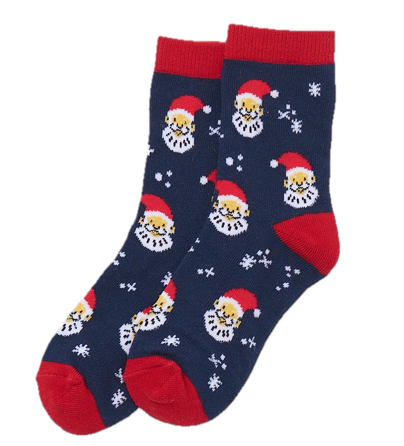 Little Blue House Kids Allover Santa Crew Socks – Weihnachtssocken für Kinder in Navy