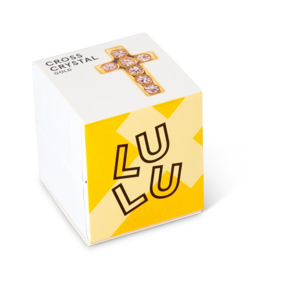 LuLu Cross Crystal - Kreuz Vergoldet mit Rosa Kristall - 1 Ohrring