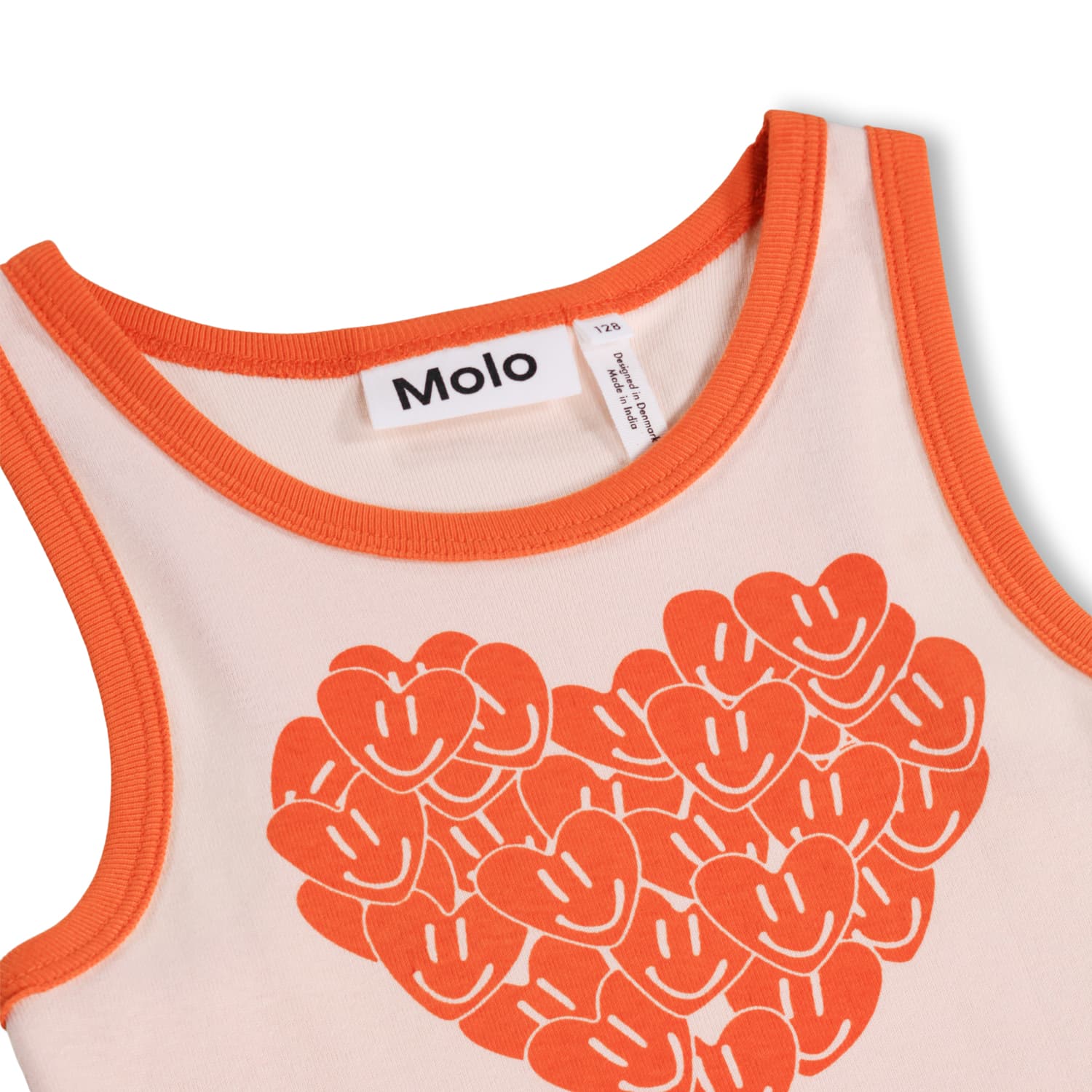 Molo Rosie Tank Top in Orange mit Smiley Herz