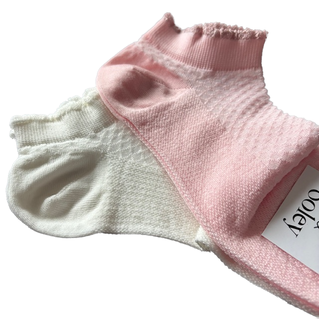 le ooley Elegant Sneaker Socken Set - Rosa & Weiß
