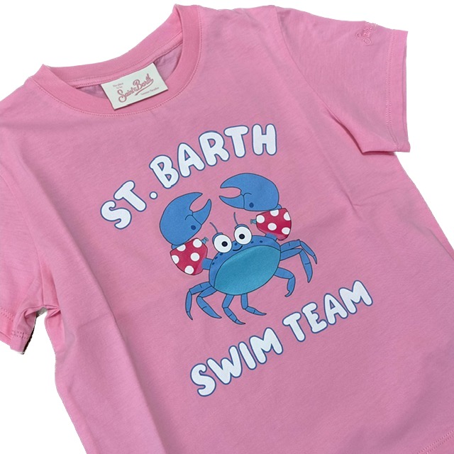 Saint Barth Elly Crab T-Shirt in Rosa - Krabbe - St. Barth Swim Team - SALE