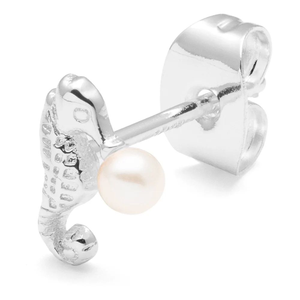 LuLu Stecker Ohrring - Bubblegum Seepferdchen Silber - 1 Stück