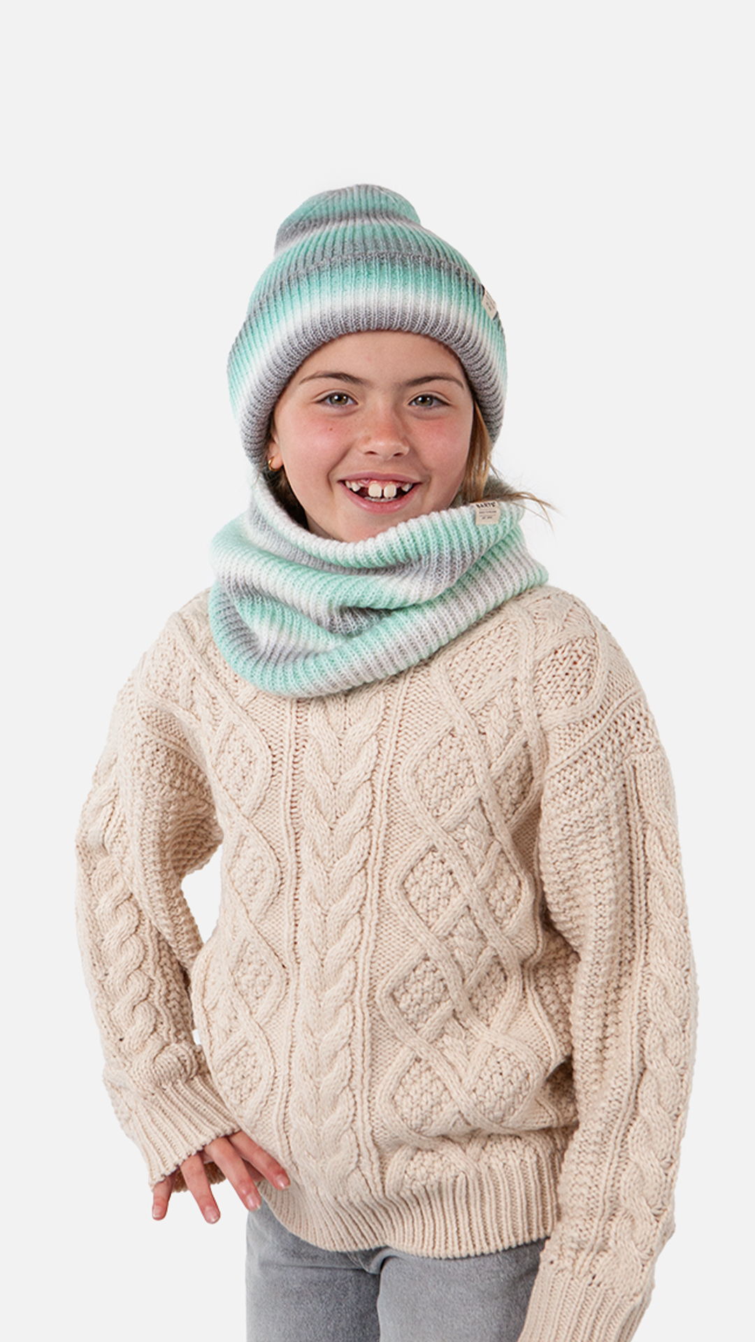 Barts Kids Niagra Beanie Mütze mit Farbverlauf Mint Grün