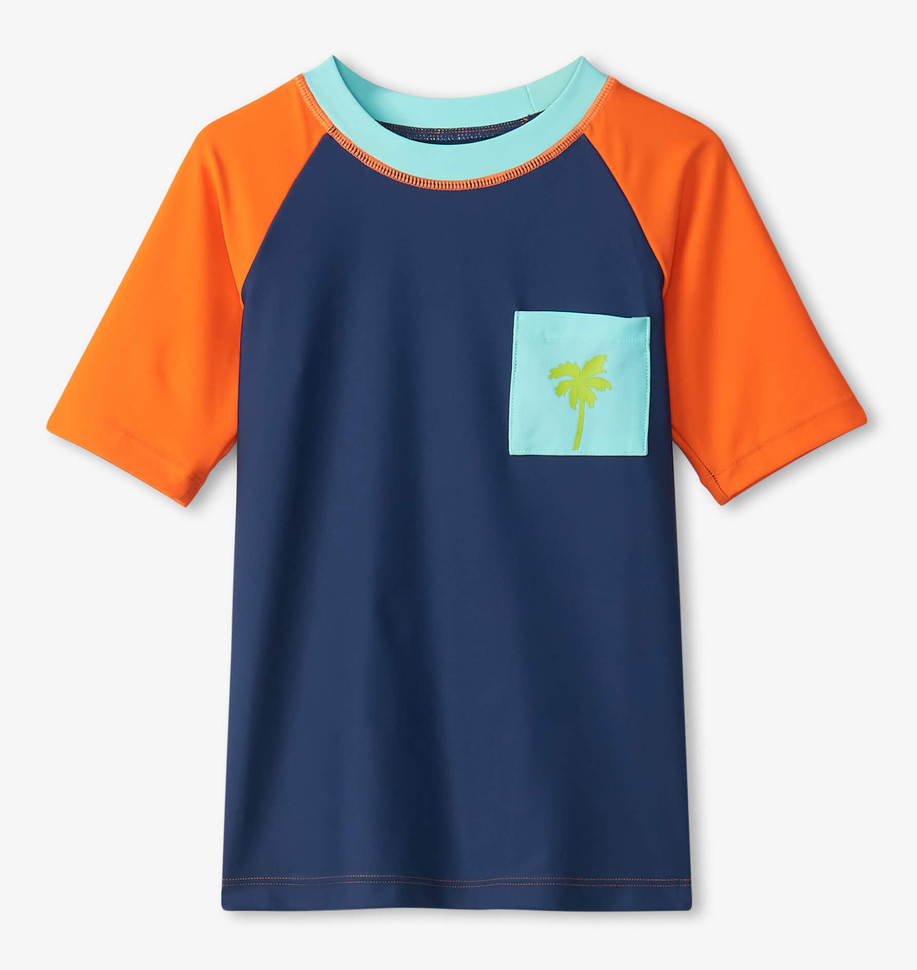 Hatley Kurzarm Rashguard mit UV Schutz in Blau & Orange