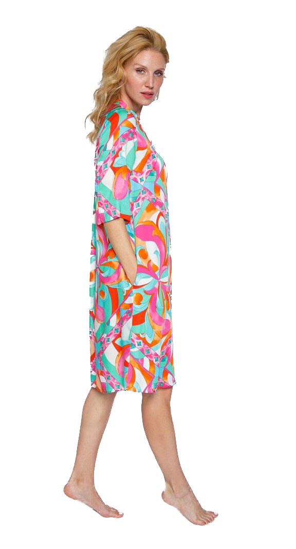Emily van den Bergh Lässiges Blusenkleid mit Retro Print