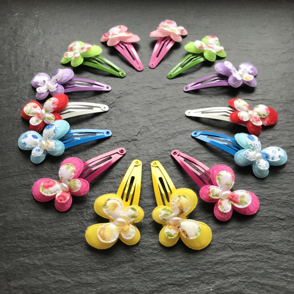 Wowzers Schmetterlinge Haarspangen mit Blumen - 1 Paar