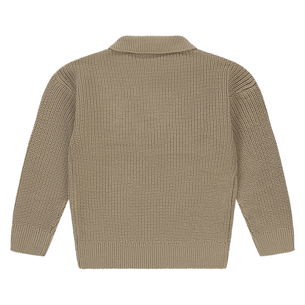 Babyface Stains & Stories Strick Polo Pullover mit Kragen in Beige Braun