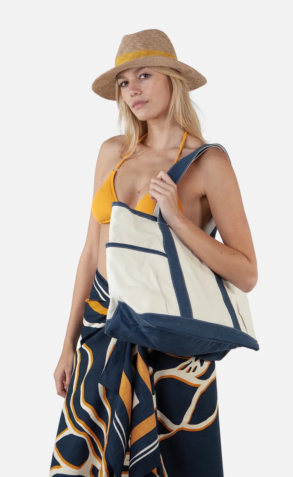 Barts Shaey Beachbag Baumwolle Cavas XL Tote in Navy - SALE Barts Shaey Beachbag Baumwolle Cavas XL Tote in Navy - SALE