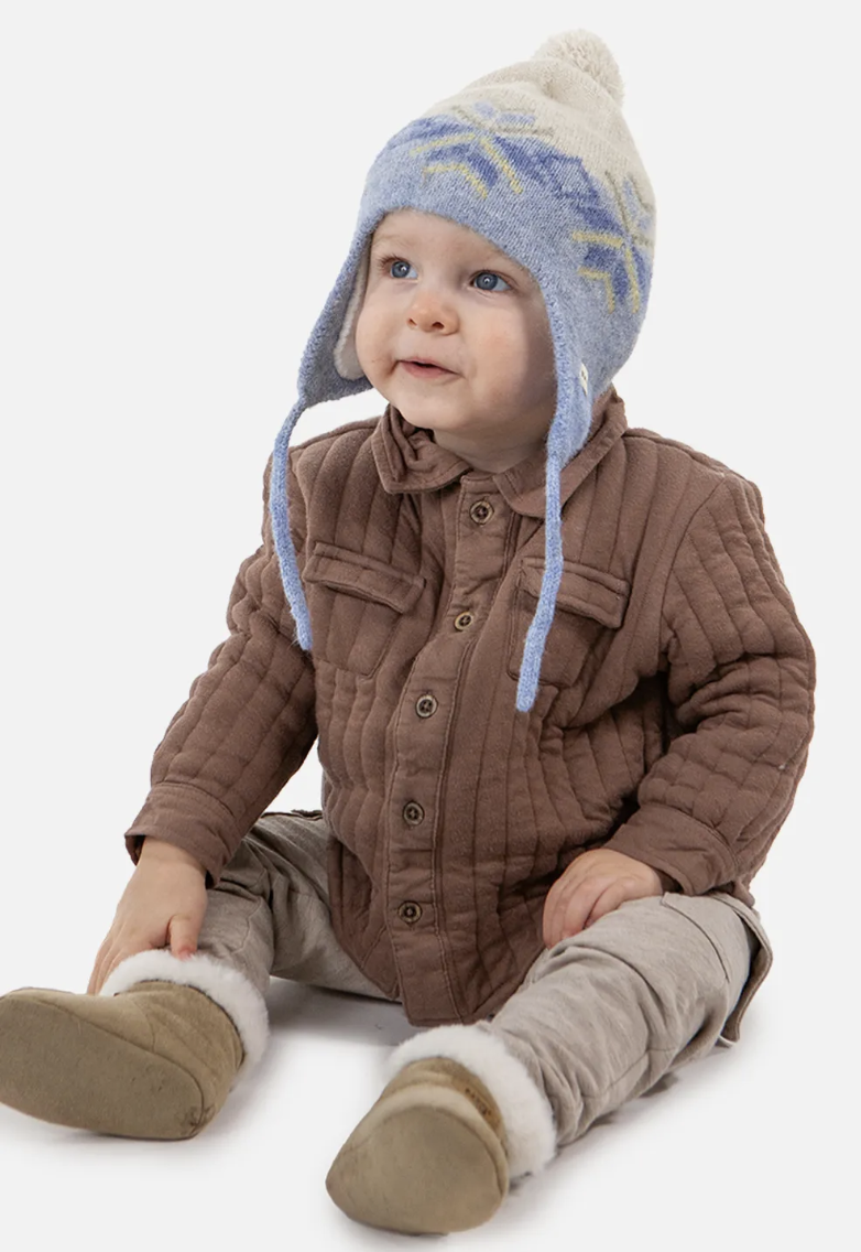 Barts Baby Lorek Earflap Mütze Wintermuster - Blau Barts Baby Lorek Earflap Mütze Wintermuster - Blau