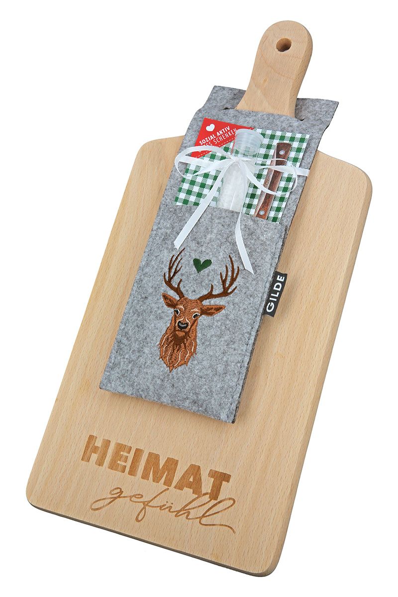 Gilde Holz Schneidebrett Set - Heimatliebe