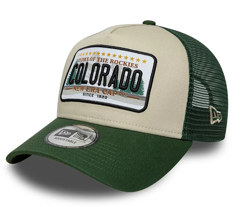 New Era Licence Plate Dark Green 9FORTY A-Frame Trucker Adjustable Cap - Grün COLORADO