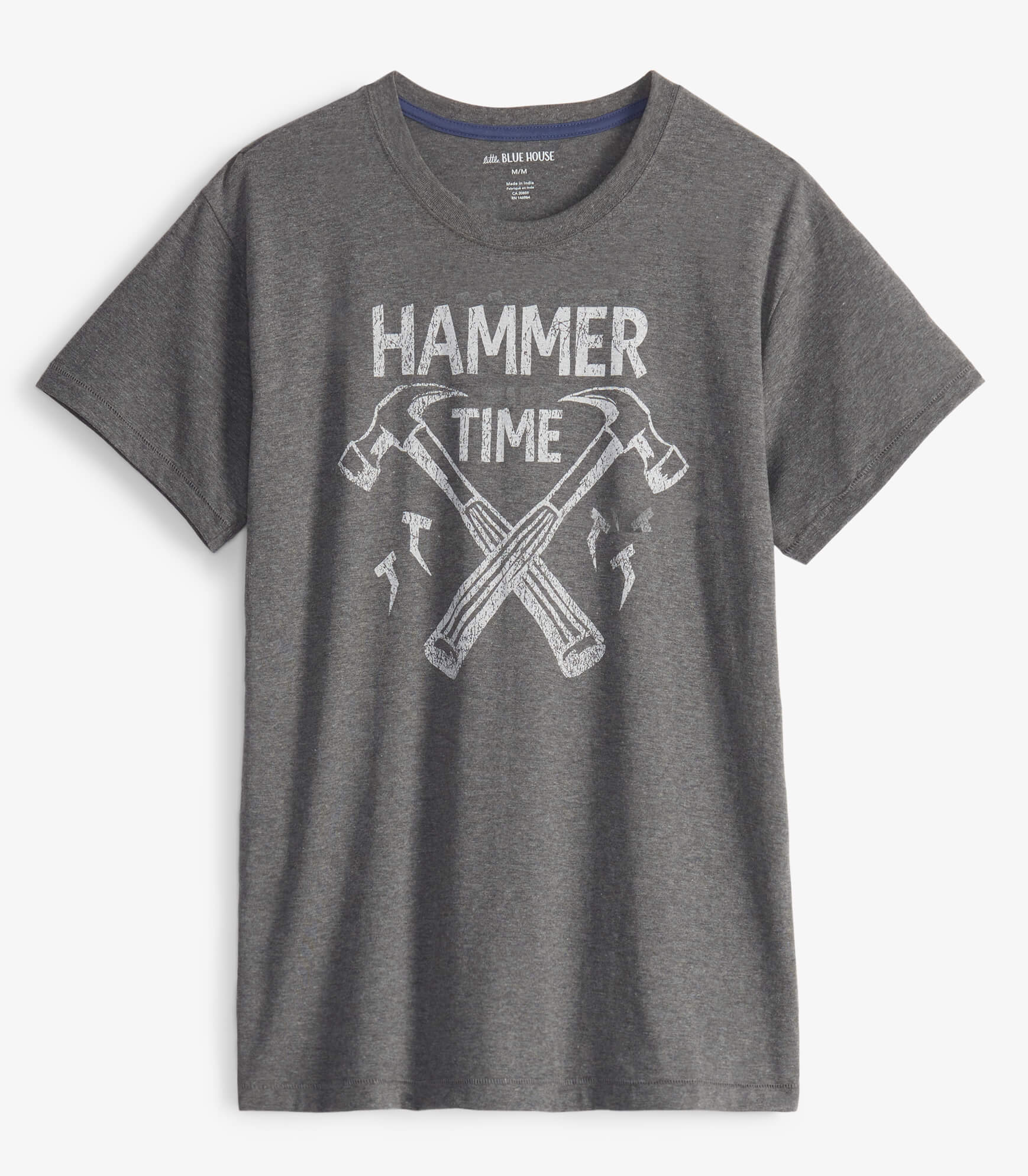 Little Blue House Herren Kurzarm T-Shirt in Grau - Hammer Time