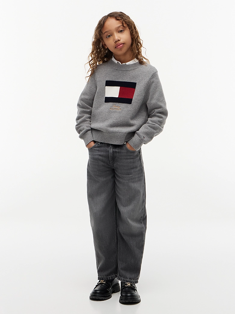 Tommy Hilfiger Barrel Jeans in Hellgrau für Mädchen Denim Grau