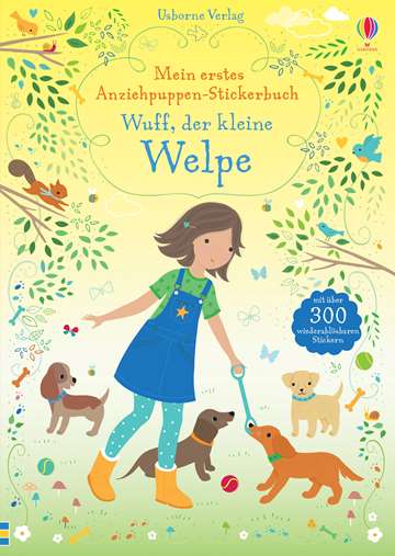 Wuff Usborne Mein erstes Anziehpuppen - Stickerbuch Wuff, der kleine Welpe