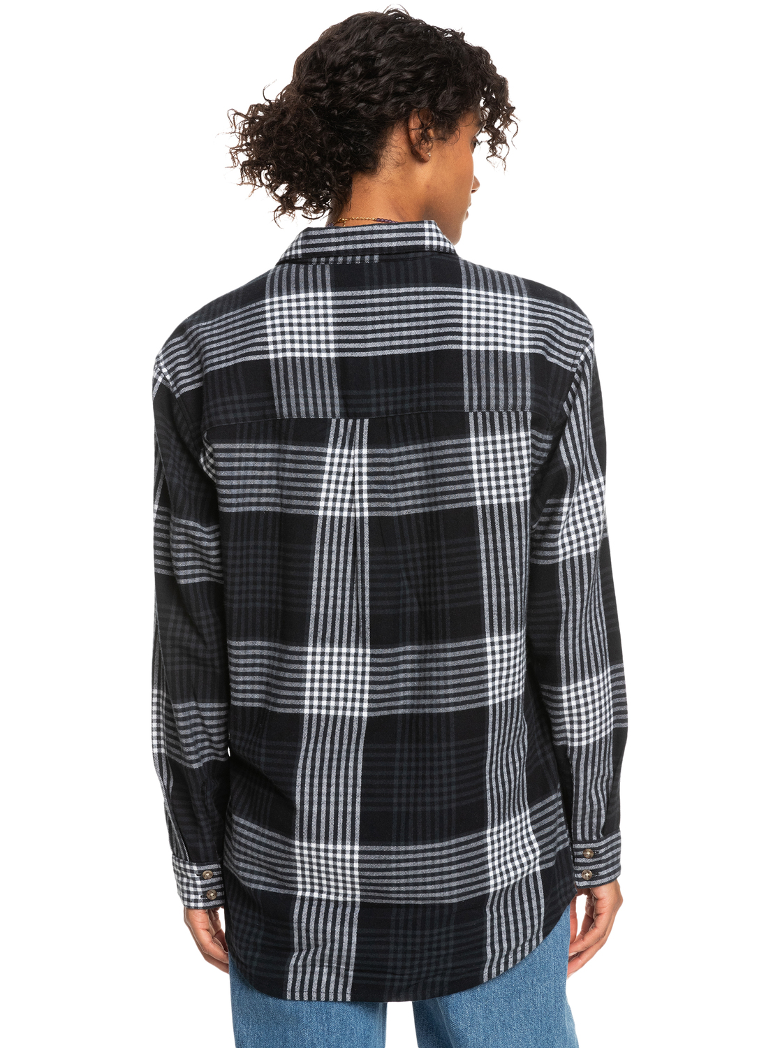Roxy Let It Go Flannel - Langärmliges Karo Hemd für Frauen- Schwarz
