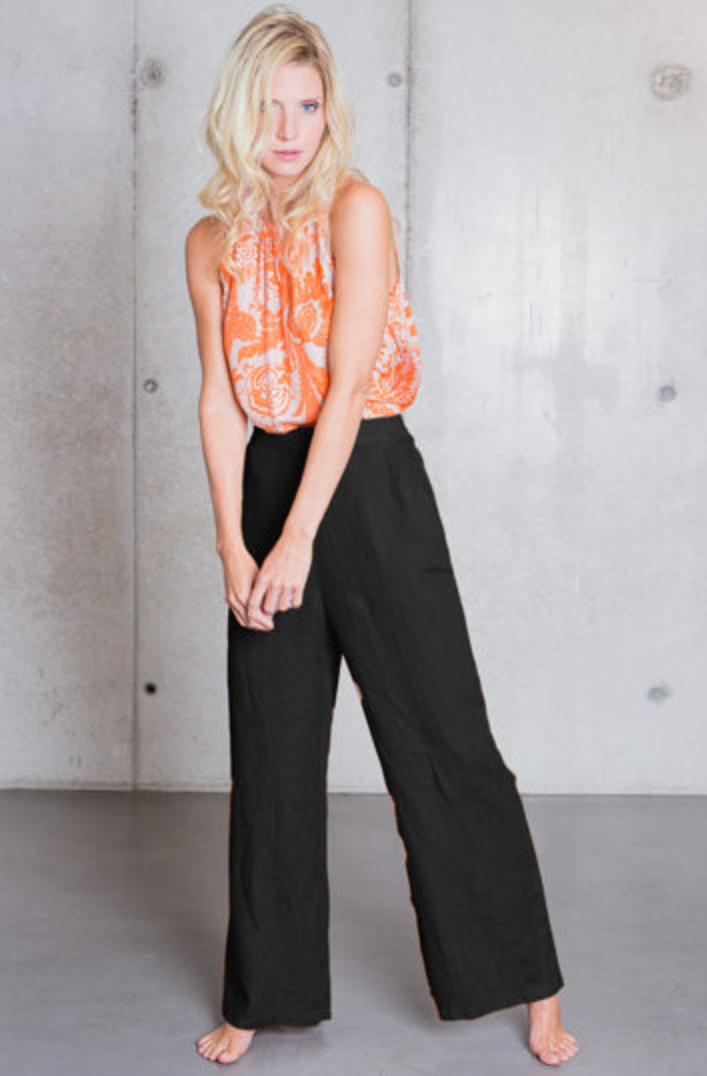 Emily van den Bergh Leinen Hose in Schwarz - SALE