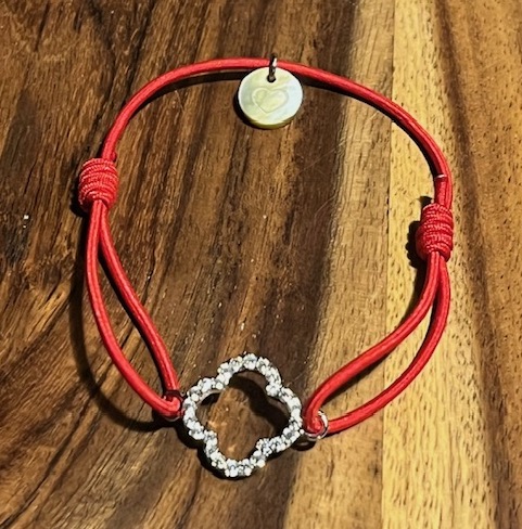 Lua Floris Armband - Elastisch mit Silber Glitzer Charm - Wählen Sie Ihre Farbe 