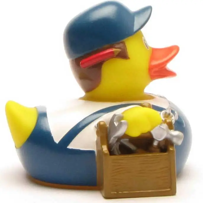 Lanco Handyman Duck - Naturkautschuk Badeente Monteur - Gummiente