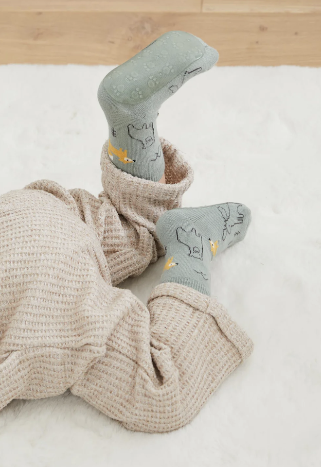 Sterntaler Fliesen Flitzer SOFT mit Innenfleece in Grün - Fuchs Elch & Bär Sterntaler Fliesen Flitzer SOFT mit Innenfleece in Grün - Fuchs Elch & Bär