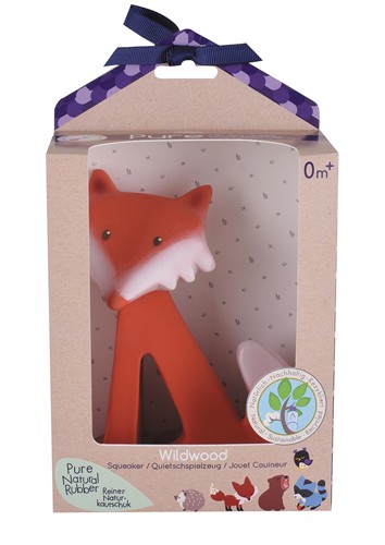 Tikiri Natur Kautschuk Fuchs Quietschfigur im Geschenkschachtel