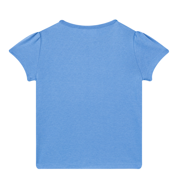 Someone RIEN Kurzarm T-Shirt in Kobalt Blau mit Herzen Lochmuster Someone RIEN Kurzarm T-Shirt in Kobalt Blau mit Herzen Lochmuster