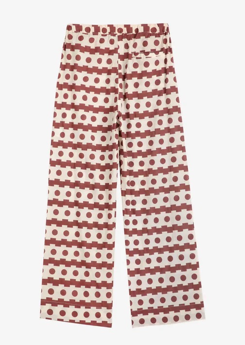 Bobo Choses Geometric Print Wide-Leg Trousers - Sommerhose in Braun & Weiß - SALE