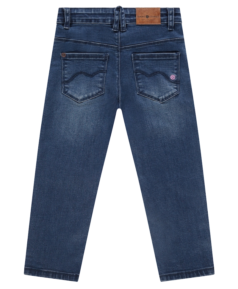Babyface Stains & Stories Mädchen Jog Jeans in Mid Blau Denim mit Blumen Stickerei Babyface Stains & Stories Mädchen Jog Jeans in Mid Blau Denim mit Blumen Stickerei