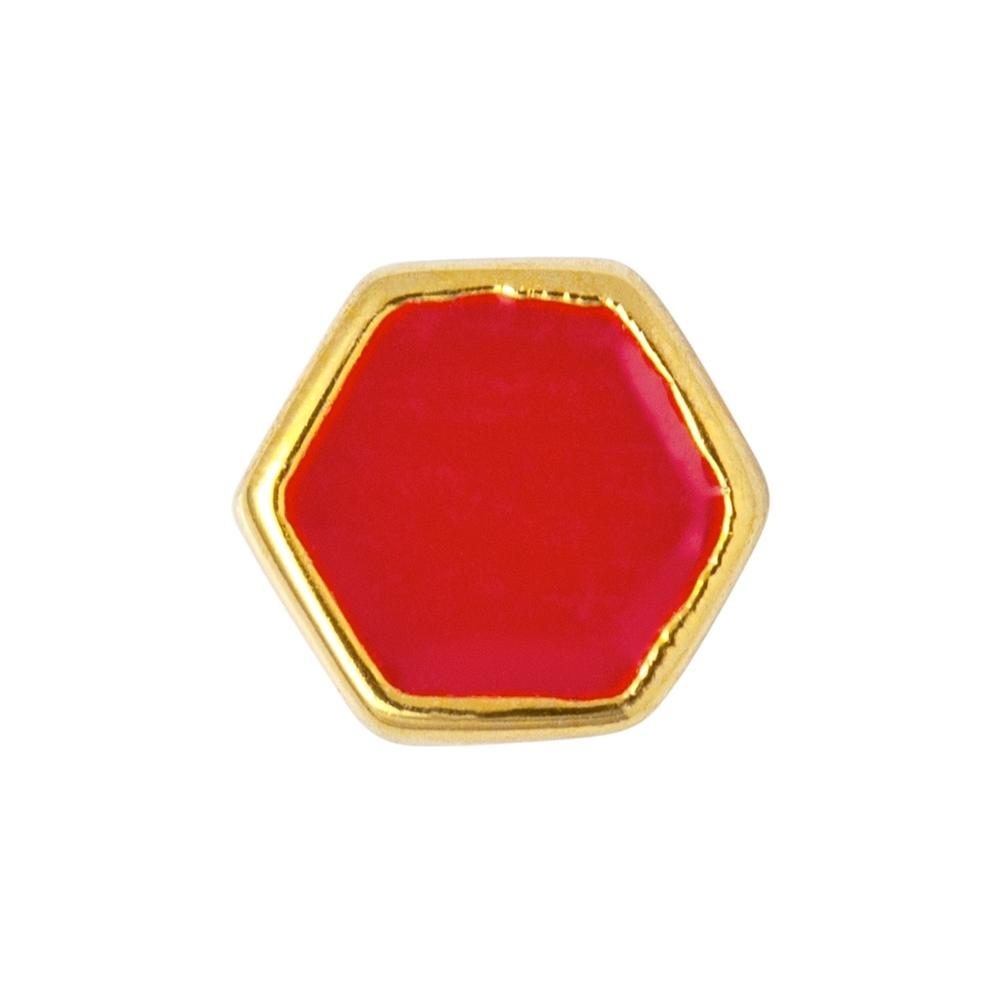 HONEY_1_STUCK-Ear_stud_1_pcs-LULU1151-Rubinrot_1000x LuLu Honey - Ohrring Vergoldet mit Emaille in Rubinen Rot - Ruby red - 1 Ohrring