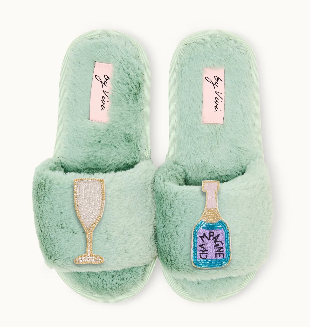 By Vivi Plüsch Slipper in Grün