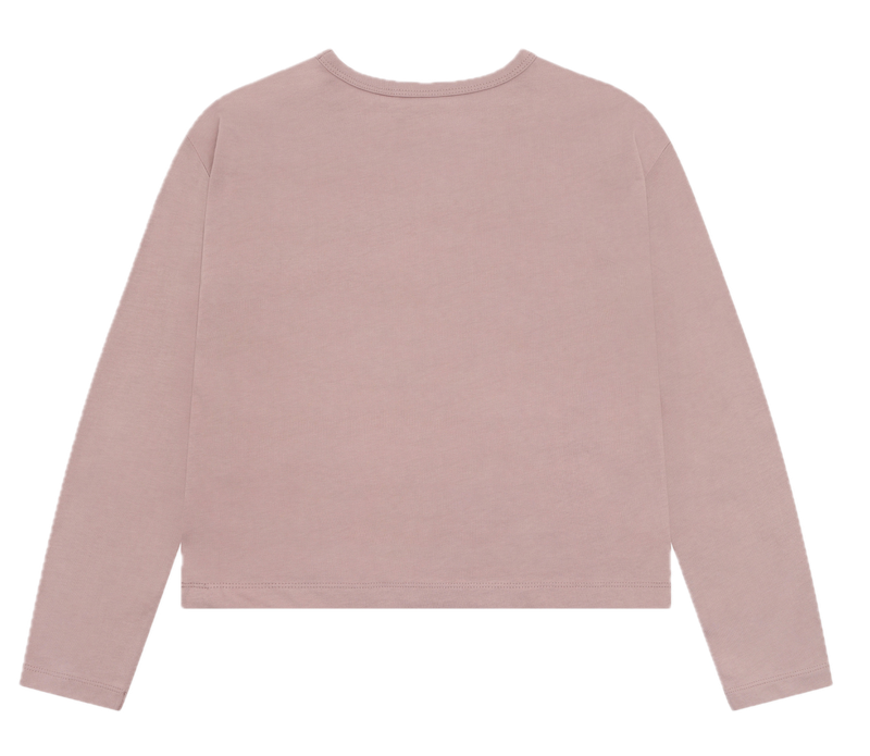 Minymo Langarm Shirt in Fawn Rosa mit Glitzerschrift - Dreamer