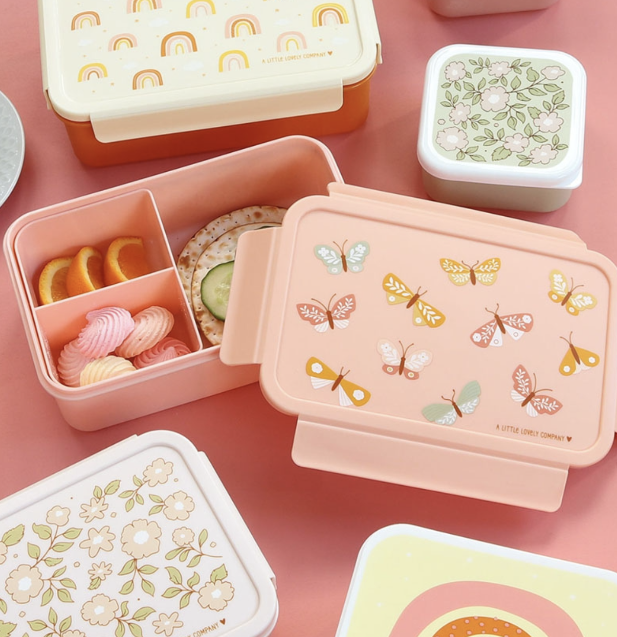 A Little Lovely Company Bento Box Brotzeitbox Lunchbox - Schmetterlinge